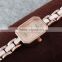 2015 Brand New style square shaped jewellery watch rose gold fancy lady wrist watch chain LD064