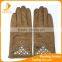 new 2016 womans suede smart phone hand gloves with fake diamonds