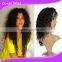 long Curly Wigs For Black Women, Malaysian Human Hair Kinky Curly Full Lace Wigs