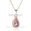 New Fashion 18K Gold Filled Pink kundan Zircon Gems Necklace Earrings Jewelry Set