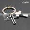 Hollow Out Couple Cross Shaped Christmas Day Gifts Jesus Christianity Souvenirs Silver Color Metal Cross Keychain