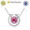 nickel plating blue crystal round shape necklace