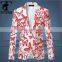 Fashion mans Long Sleeve oem factory customized fancy Printed suit design Slim Suit for men