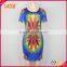 China Wholesale Dashiki Dress African Freedom Short Sleeve Multi Vibrant Color Dress