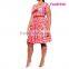Newest Plus Size Short Fat Women Pink Evening Dress