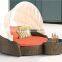 Sofa bed rattan outdoor round sunbed with canopy