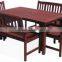 Meranti Outdoor / Garden Furniture Set - Table + chair & bench