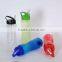 2016 BPA free Tritan plastic material drinking water bottle child water bottle with rubber straw and ice infuser