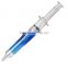 Novelty Plastic Funny Cheap Jumbo Blue Syringe Pens Promotional Custom Eco-friendly Injection Needle Shaped Ball Point Pen