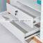 Modern glossy white and teak color sliding door wardrobe
