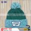 Navy stitching knitted custom acrylic beanie with logo embroidery                        
                                                Quality Choice