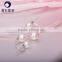 double side earrings for women akoya pearl 6-8mm high luster golden /white color