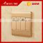 China supplier push button switch BIHU golden new design 4 gang 1 way wall switch