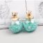 Lastest design double sided glass ball bubble crystal stud earrings                        
                                                Quality Choice