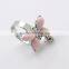 Women Fashion Pink Butterfly Finger Ring Light Silver Imitation jewelry