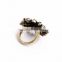Latest boho style exaggerated gemstone and rhinestone flower finger ring