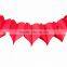 Red Heart paper Banner Garland For Wedding Valentines Day Engagement