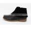 Choozii 1958-F-2B Girls Gender Pure Black Leather Winter Fringe Half Boots With Zipper