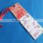 china hang tag paper printed label