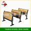 Metal Legs Double School Desk and Chair Instituional Furniture