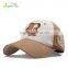 new style high quality plain 6 panel custom cotton material for baseball cap with 3D embroidery