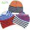 Promation/quality Striped Kniting Bobble Hat/Custom Beanie Hat/wool and Acrylic Blend Fabric for Pom Beanie/ski Cap for Woman