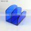 3-tier wholesale office suppliers blue acrylic document holder