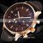 new products with your logo luxury three eyes case leather light at night sports watches men