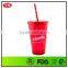 Bpa Free Insulated Plastic 16 oz Double Wall Tumbler With Lid and Straw