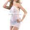 Back crisscross latex sexy mature elegant mini dress