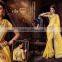 Cream Designer Net Saree