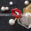 925 solid sterling silver sexy lips pearl beads adjustable ring fashion women jewelry 6220035