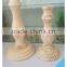 set of 3 unfinished pine wooden candle holder