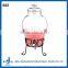12L glass beverage dispenser with faucet and metal stand