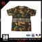 2017 New Wholesale 100% Cotton Collarless Men Woodland Camouflage Custom Tshirt