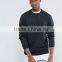 Custom Long Sleeve Crew Neck Without Hood Black Men's 80% Cotton 20% Polyester Casual Oversized Fit Fleece Sweatshirt