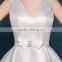 MGOO Custom Made Evening Dinner Dress Short White Satin Elegant Dress Latest Design Prom Layers Dress 2256