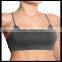 Seamless Cross Strap Back SPORTS BRA TANK TOP Stretch Bandeau Cami gray color