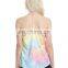 2017 OEM Women Fitness Crop Top Polyester Viscose Printed Workout Crop Top