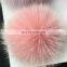 Custom solid color fox fur pom pom bobble for hat/shoes fashion