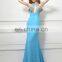 BN70  Supplier Real Sample Stunning Crystal Hatler Chiffon Evening Dress