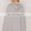 Cool Gray Front Zip Closure And Pockets Poncho Jacket