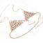 Vintage Bikini Chainmail Top Harness Triangle Bra Body Chain Jewelry Necklace