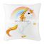 Fashion Cheap Cotton Linen Pillow Case Cover With LOGO 2017 Custom Unicorn Design Home Throw Decorative Cushion Cover