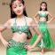 ET-135 Newest arrival satin beaded children belly dance costume with bra and belt set