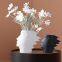 Nordic Black White People Face Abstract Matte Ceramic Vase For Living Room Decor