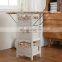 Foldable Ironing Board Solid Wood Cabinet Folding Top Center Rattan Storage Basket