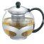 glass tea pot , Tea maker with strainer , Stainless steel glass tea brewer