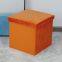 Foldable Storage Velvet Ottoman-Orange