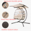 Outdoor 2-Person Patio Hanging Swing Hammock Chair Wicker Egg Chair With Canopy Cover Cushion Living Room Bedroom Courtyard Use